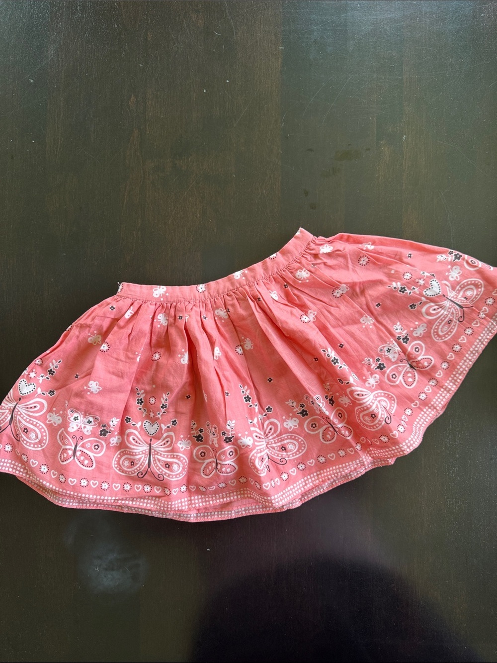 Marie Chantal Coral Pink Floral Bandana-Print Cotton Skirt